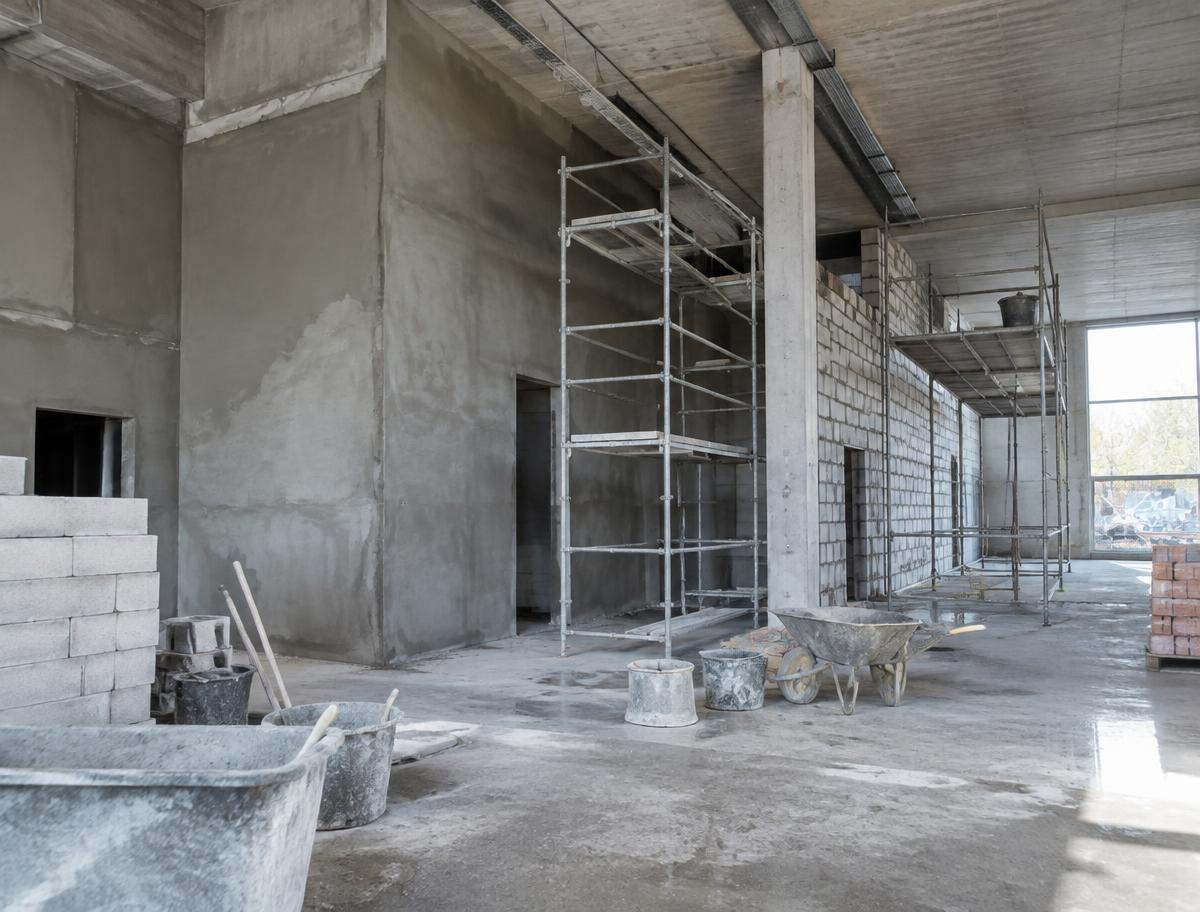 Obra en etapa de construcción y terminaciones, imagen ilustrativa